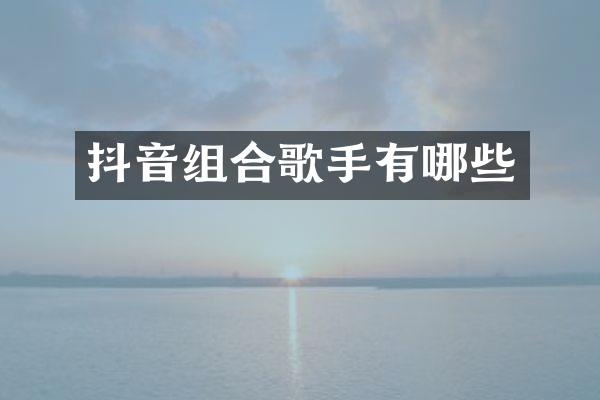 抖音组合歌手有哪些