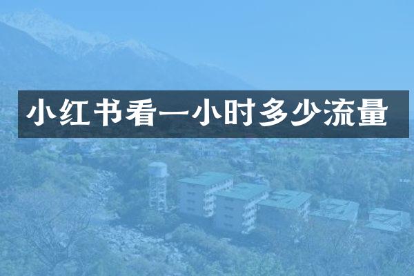 小红书看一小时多少流量