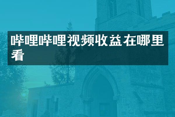哔哩哔哩视频收益在哪里看