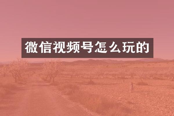微信视频号怎么玩的