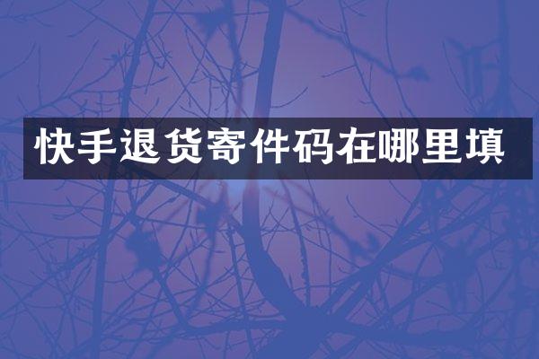 快手退货寄件码在哪里填
