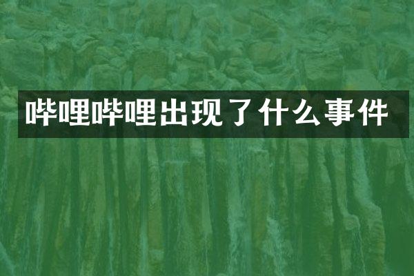 哔哩哔哩出现了什么事件