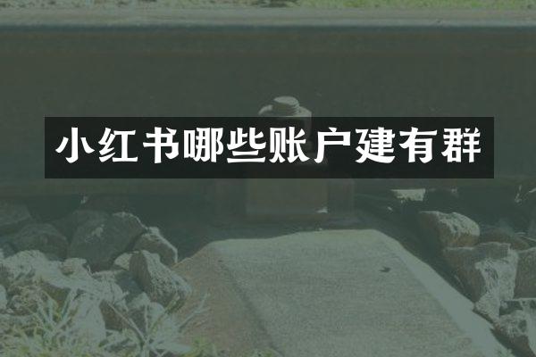 小红书哪些账户建有群