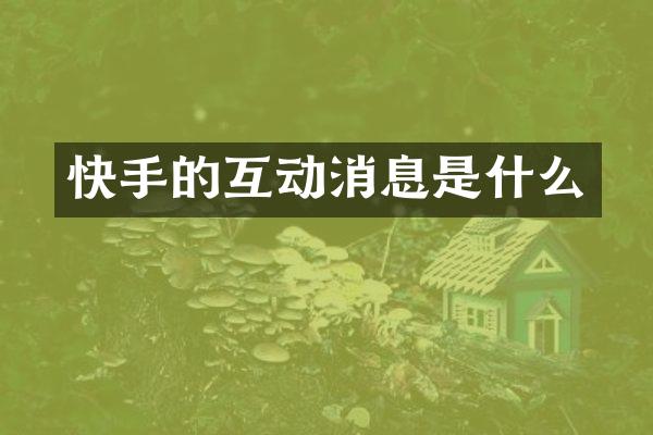 快手的互动消息是什么