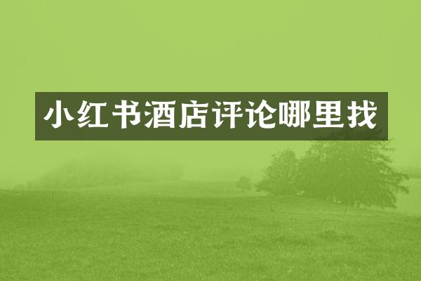 小红书酒店评论哪里找
