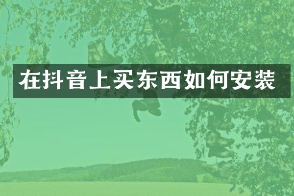 在抖音上买东西如何安装