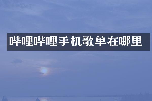 哔哩哔哩手机歌单在哪里