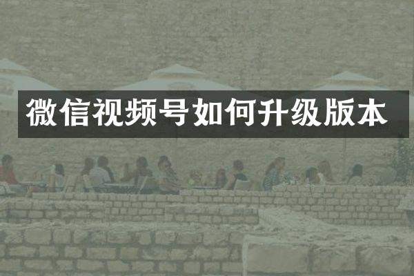 微信视频号如何升级版本