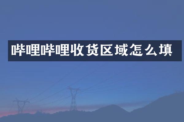 哔哩哔哩收货区域怎么填