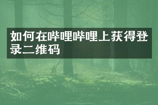 如何在哔哩哔哩上获得登录二维码