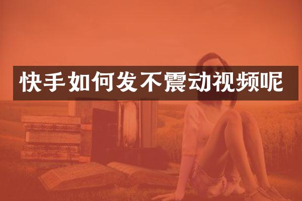 快手如何发不震动视频呢