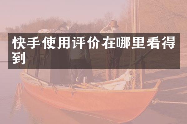 快手使用评价在哪里看得到