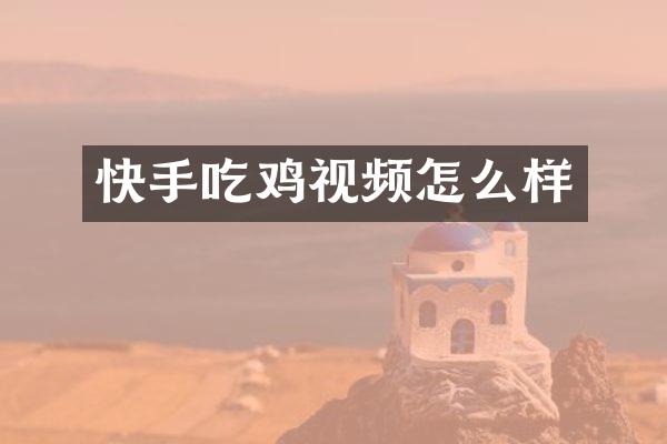 快手吃鸡视频怎么样