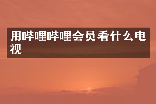 用哔哩哔哩会员看什么电视