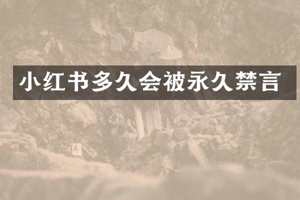 小红书多久会被永久禁言
