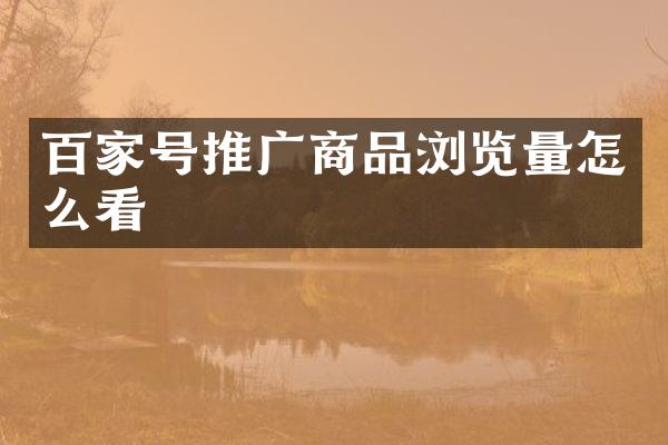 百家号推广商品浏览量怎么看