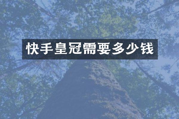 快手皇冠需要多少钱