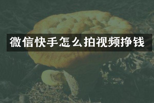 微信快手怎么拍视频挣钱