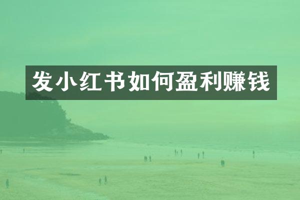 发小红书如何盈利赚钱