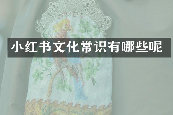 小红书文化常识有哪些呢