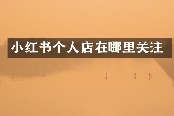 小红书个人店在哪里关注