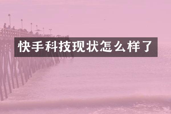 快手科技现状怎么样了