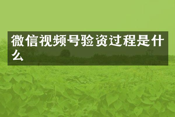 微信视频号验资过程是什么