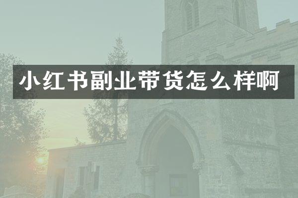 小红书副业带货怎么样啊