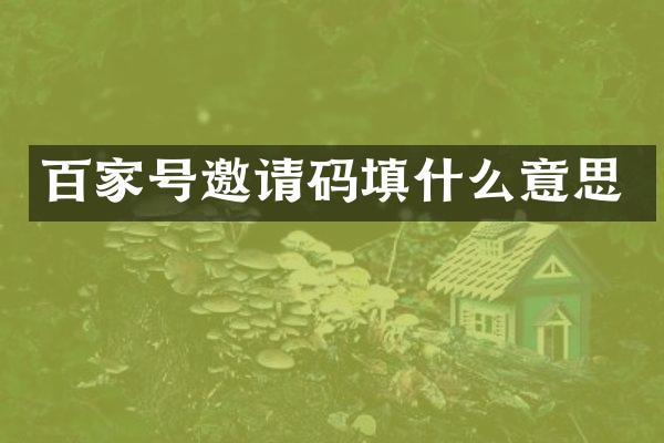 百家号邀请码填什么意思