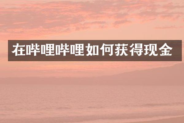 在哔哩哔哩如何获得现金