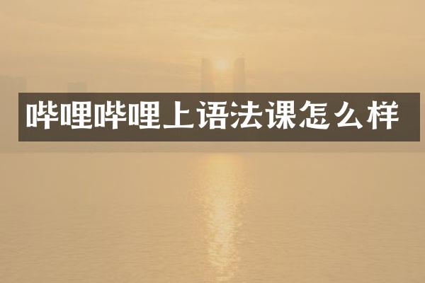 哔哩哔哩上语法课怎么样