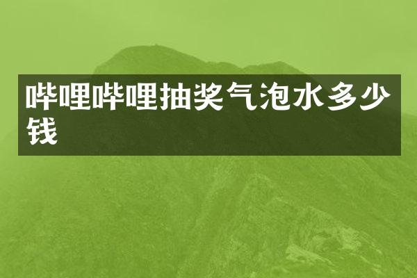 哔哩哔哩抽奖气泡水多少钱