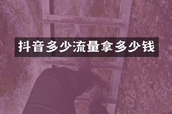 抖音多少流量拿多少钱