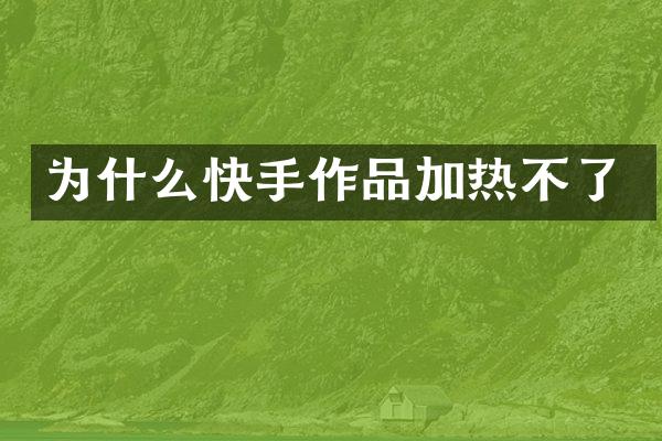 为什么快手作品加热不了