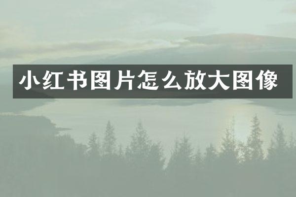 小红书图片怎么放大图像