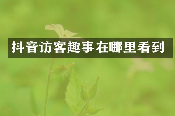 抖音访客趣事在哪里看到