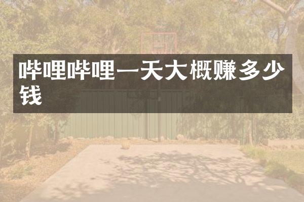 哔哩哔哩一天大概赚多少钱