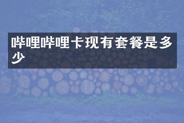 哔哩哔哩卡现有套餐是多少