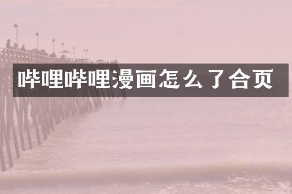 哔哩哔哩漫画怎么了合页