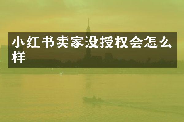 小红书卖家没授权会怎么样