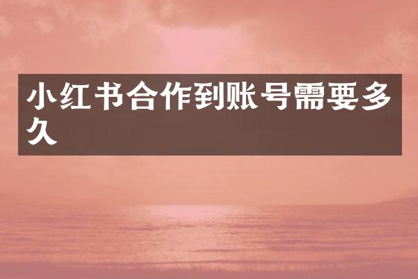 小红书合作到账号需要多久