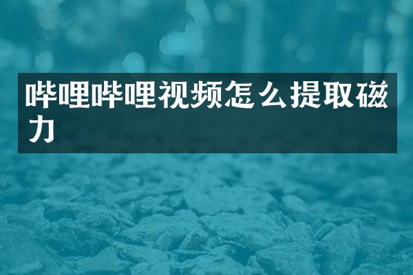 哔哩哔哩视频怎么提取磁力