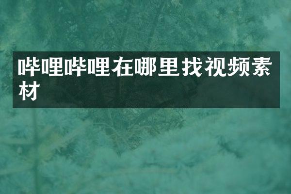 哔哩哔哩在哪里找视频素材