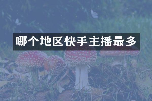 哪个地区快手主播最多