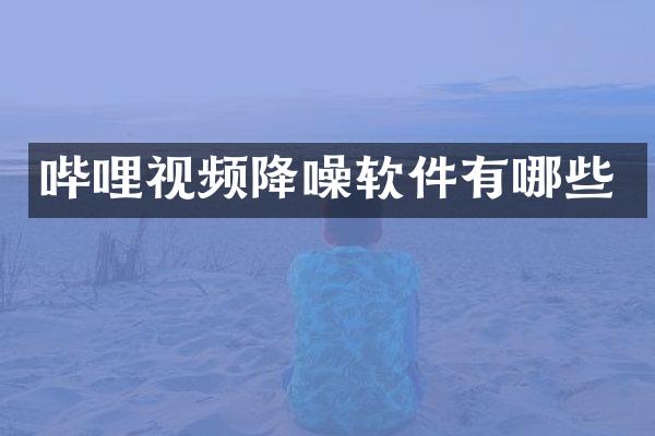 哔哩视频降噪软件有哪些