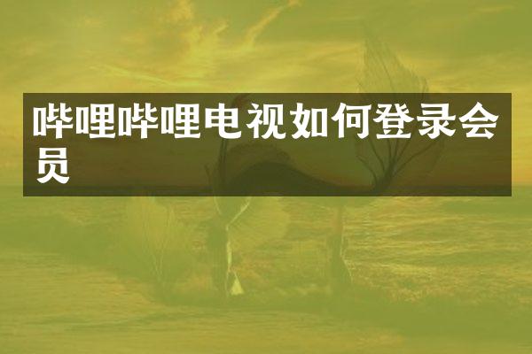 哔哩哔哩电视如何登录会员