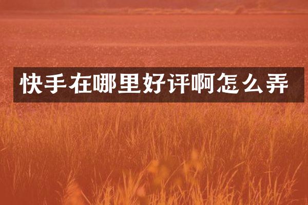 快手在哪里好评啊怎么弄