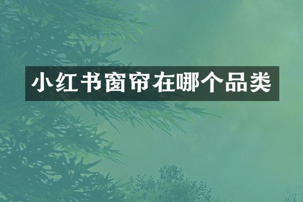 小红书窗帘在哪个品类