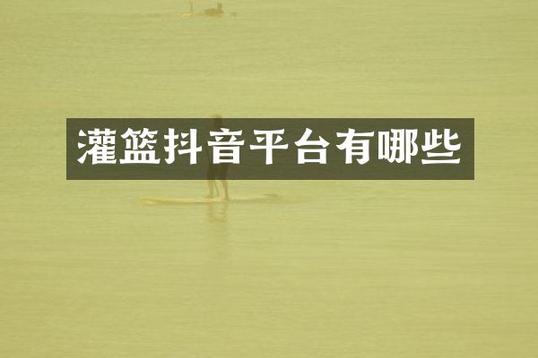 灌篮抖音平台有哪些