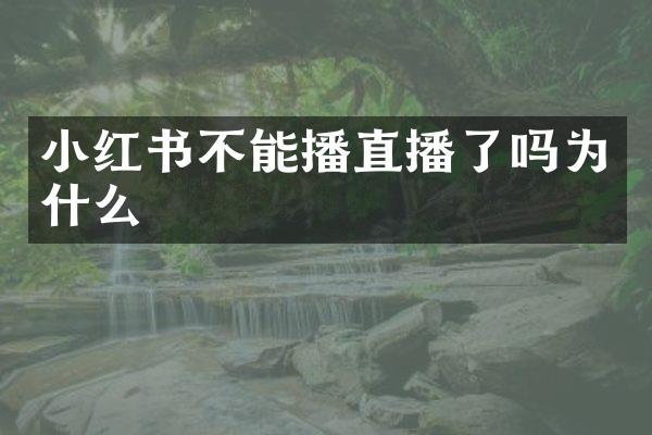 小红书不能播直播了吗为什么